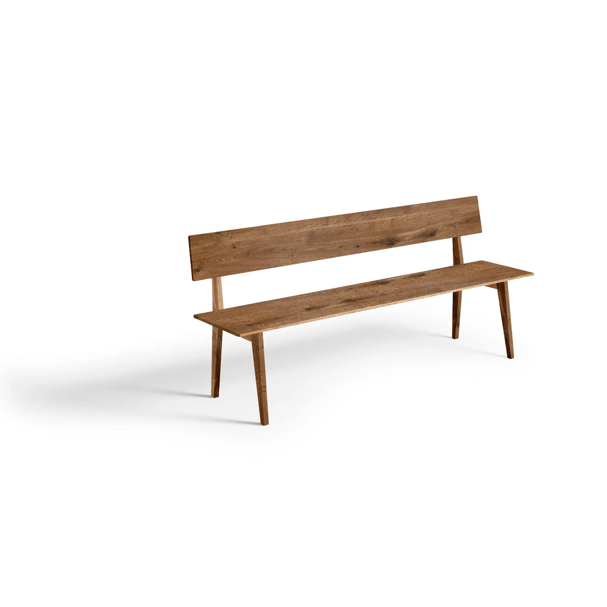 Holzmanufaktur PLACE Sitzbank mit Lehne Wildeiche / 140 x 48