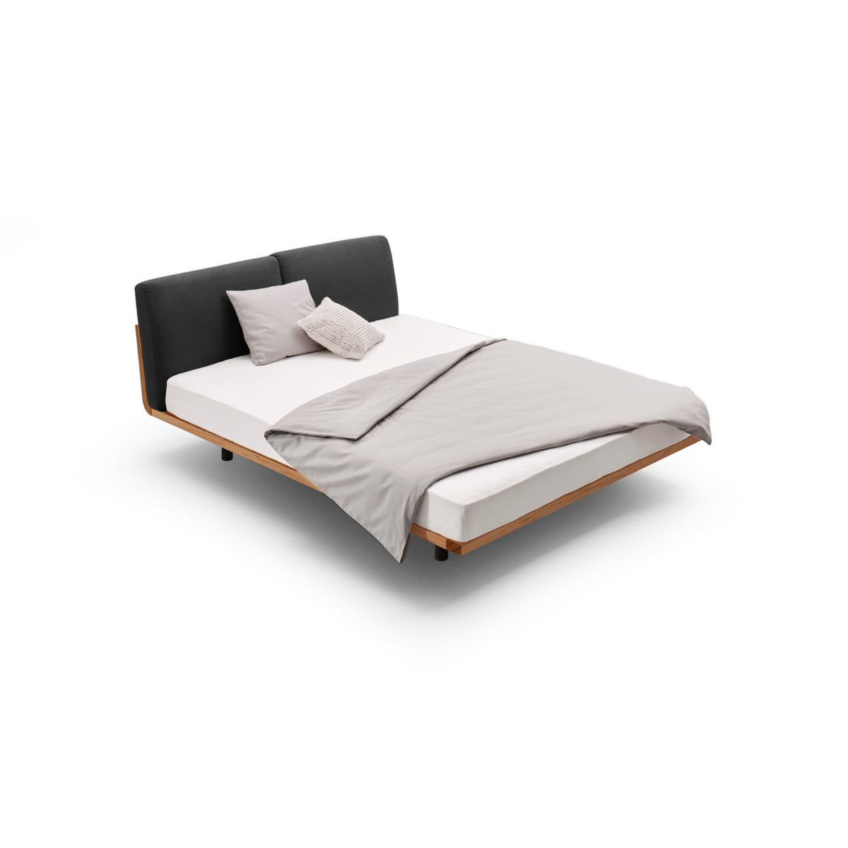 Holzmanufaktur SWING Bett mit Lattenrost 180 x 200cm Kernbuche mit Polsterkissen (braun) Bett SWING mit Lattenroste Kernbuche mit Polsterkissen (braun)