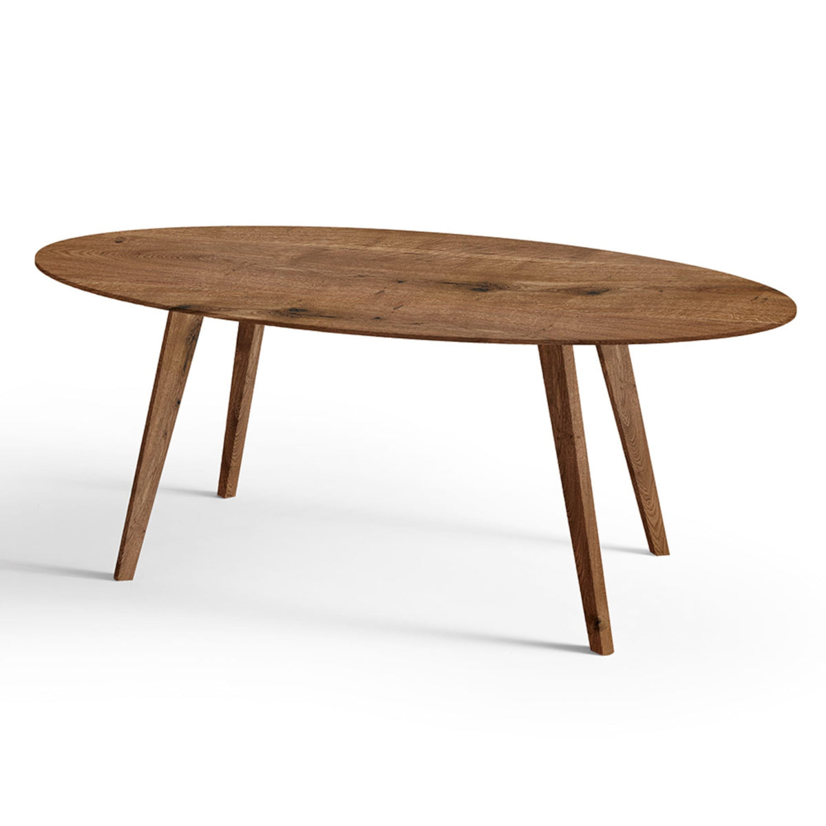 Holzmanufaktur MARTO Massivholztisch elliptisch Wildeiche gebürstet / 160 x 105 x 75